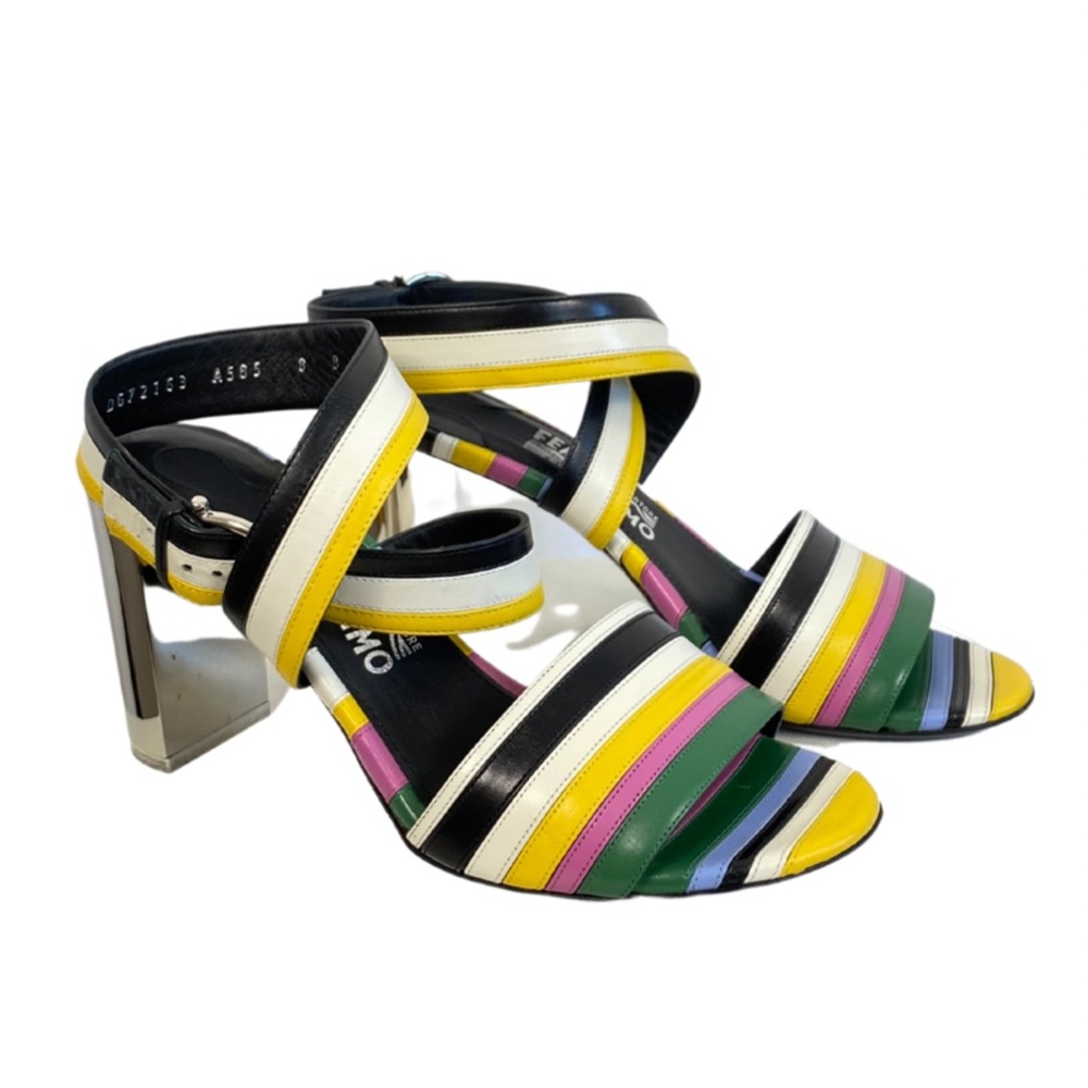 Salvatore Ferragamo Rainbow Strappy Heeled Sandals Women's Size 8 - Picture 2 of 7